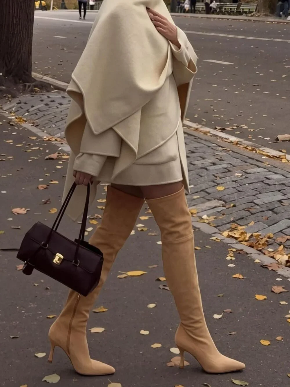 Chic Over the Knee High Boots with Kitten Heel & Zip Closure - Stylish Thigh